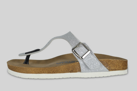 mumka-Calzado-mujer-Sandalias Brillo Plateado