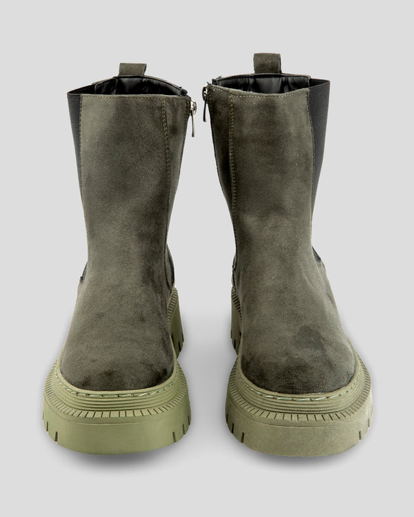 mumka-Calzado-mujer-Botas Chelsea Khaki