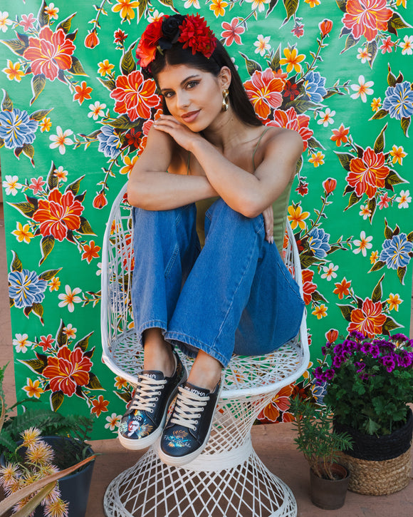 mumka-Calzado-mujer-Zapatillas de Frida Kahlo Black