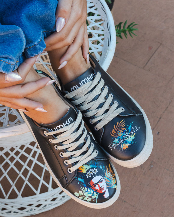 mumka-Calzado-mujer-Zapatillas de Frida Kahlo Black