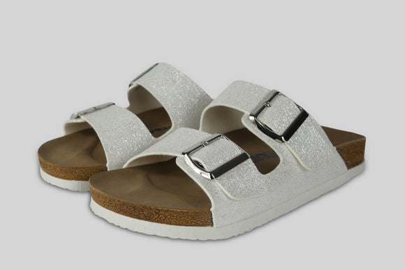 mumka-Calzado-mujer-Sandalias Correa Brillo Blanco